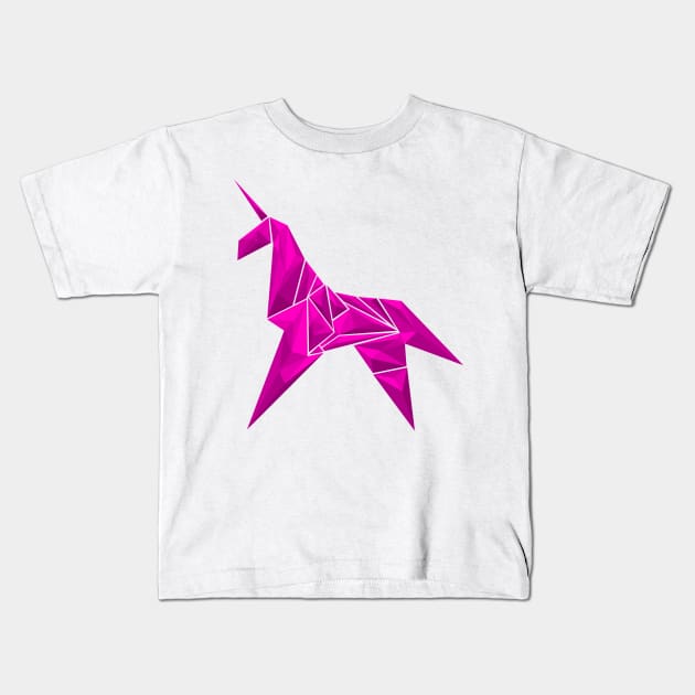 Low-poly Unicorn Kids T-Shirt by Scanline